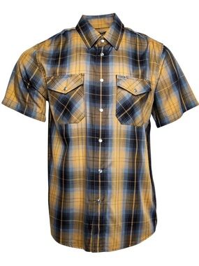 Dixxon The Kid Bamboo Short Sleeve Button Down Shirt, Size Small